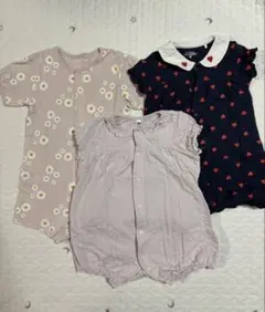 ベビーロンパース　3点セット　80cm 半袖