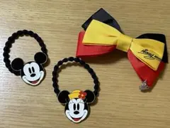 ディズニー ミッキー ミニー ヘアゴム バレッタ リボン TDR