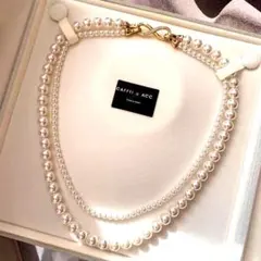 2連 パール風 ネックレス ゴールド セレモニー 結婚式 パーティー