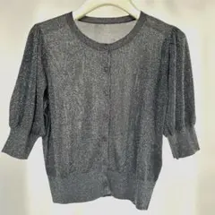 ラメシアーパフスリーブカーディガン