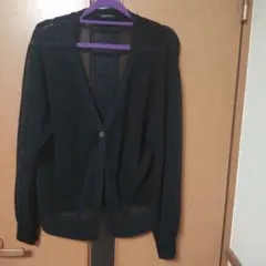 メッシュカーディガン 黒 LLサイズ