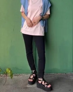 【美品】ユニクロウルトラストレッチハイライズクロップドレギンスパンツ Lサイズ