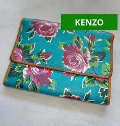 ヴィンテージ★KENZO ケンゾー　折り財布　花柄　タータンチェック　90sのサムネイル