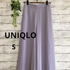 【ユニクロ】✳︎シフォンスリットスカートパンツ✳︎パープル系✳︎S✳︎
