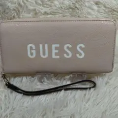 GUESS レザー 長財布 ロゴ ベージュのサムネイル
