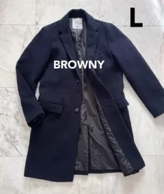 【BROWNY】ブラウニー/ネイビー/紺/シンプル/チェスターコート /Lサイズ