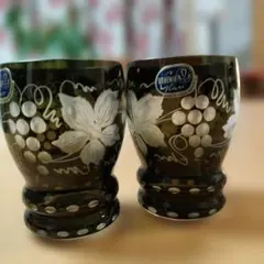 ボヘミアンガラス　 2個セット