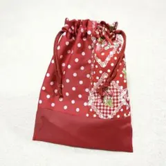ハンドメイド 巾着 小物入れ 給食袋 女の子 いちご ストロベリー