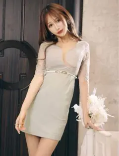 DAZZY Vネック グリーン ナイトドレス