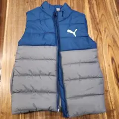 PUMA ダウンベスト S (7-8) 青・灰色
