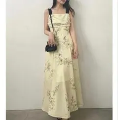 フレイアイディー ショルダーリボン 花柄 ワンピース ノースリーブ