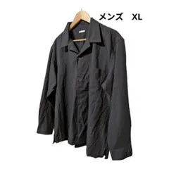 GU　XL黒ブラック長袖シャツ 胸ポケット付き