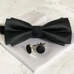 蝶ネクタイ 結婚式　ブラック　黒　メンズ 新郎