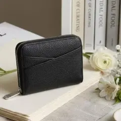 カードケース 財布 ウォレット ミニ財布 二つ折り　ブラック　黒