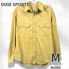 コーデュロイ シャツ 90s ヴィンテージ 長袖 メンズ M イエロー 古着