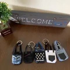 デニム リメイク　ミニバック　5個セット