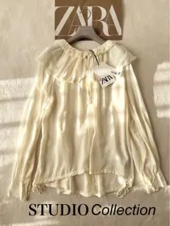 新品　ZARA リミテッドエディション　シフォン　ブラウス　ダブル フリル　匿名