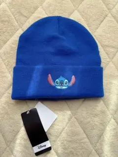 新品　スティッチ ニット帽 青 57.5cm ニット帽