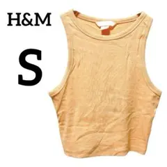 H&M エイチアンドエム　オレンジ タンクトップ【S】クロップド丈