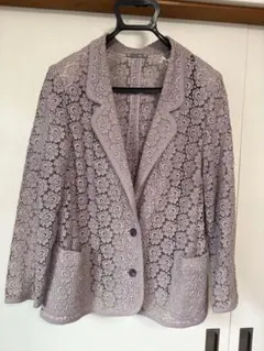 イェッカ ヴェッカ CLASSY.掲載 ツイードラメ ノーカラー ジャケット