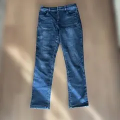 ダークブルー ストレートデニム　裏起毛