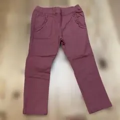 フリル付きポケット ワインレッド ロングパンツ　記名あり