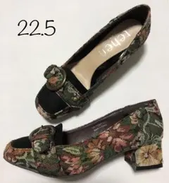 花柄 22.5cm ハイヒールパンプス