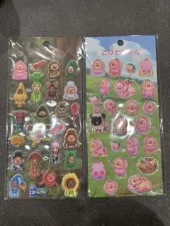 こびとづかん　シール　カクレモモジリ フロッキーシール　ぷっくりシール