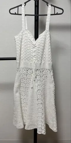 古着　かぎ編みキャミソールワンピース