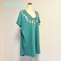 MALAIKA マライカ 緑 刺繍 チュニック インド製 綿100%のサムネイル