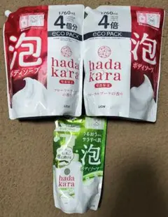 hadakara 泡ボディソープ 詰替用 1760ml×2個＋420ml×1個のサムネイル