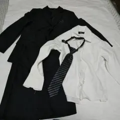 スーツ 110 ４点セット ネクタイ シャツ 上着 ズボン フォーマルストライプ