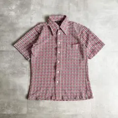 ヴィンテージ 1970's JC Penney 総柄 織り柄 半袖シャツ