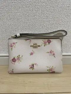 美品　COACH ポーチ 花柄 リストレット
