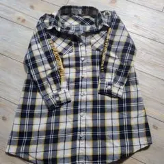 チェック柄ボタンアップワンピース