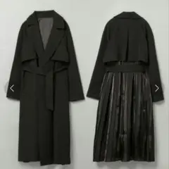 美品 JEANASIS ジーナシス シャイニープリーツトレンチコート ロング F