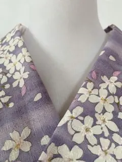 半襟　3188 シーチング　木綿　桜吹雪　薄紫　スプリングカラー パステルカラー