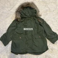 BREEZE モッズコート キッズ アウター カーキ 薄手 ファー 110