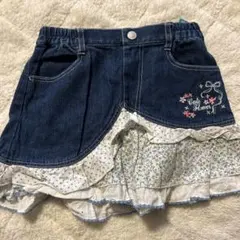 デニムスカート　フリルスカート Cute Flower