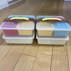 ピクニック2段弁当箱 仕切り付き 2個セットのサムネイル