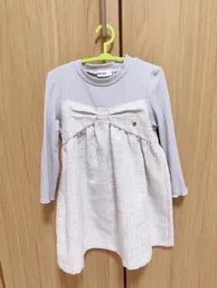 【LAP SLIP】キッズ 切り替えツイードワンピース