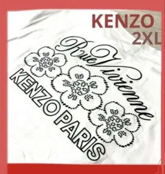 KENZOケンゾー黒刺繍ロゴ花白半袖Tシャツ3L大きいワイドゆったりサイズのサムネイル