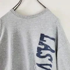 US古着LAS VEGAS縦ロゴプリントTシャツカットソー灰グレーM古着女子