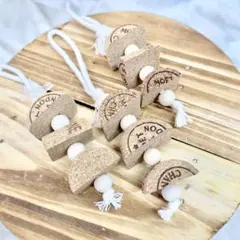 6-1)3個セット　ぶら下げコルクトイ｜小鳥のかじりおもちゃ｜完全ハンドメイド
