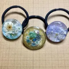 ⑥-①【SALE3個セット】レジンヘアゴム。シマエナガ。組み合わせ変更〇