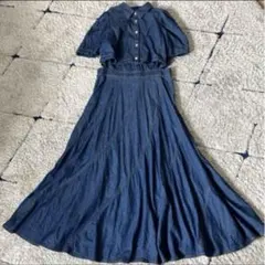 【美品✨】ダイアグラム　2点セット★ デニムワンピース　マキシ丈　フレア　38
