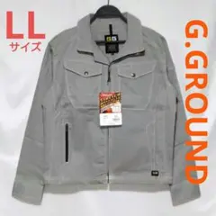 G.GROUND コットンストレッチブルゾン長袖 LL グレー 作業服 ワーク