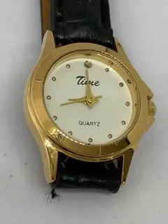 Time クォーツ腕時計 ゴールド/ホワイト