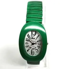 【動作品】rapport グリーン アナログ クォーツ 腕時計