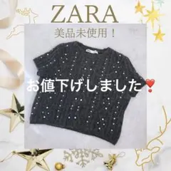ZARA キラキラ半袖ニット Sサイズ 美品未使用